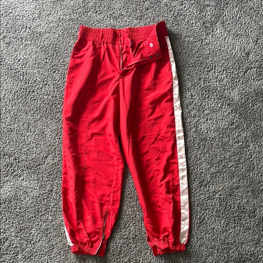 Vibrant Red Track Pants with Relaxed Fit